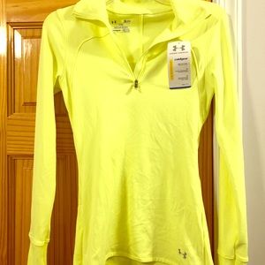 Small UA long sleeve quarter zip in bright yellow